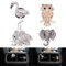 WEBEEDY 4 Stück Auto-Aromatherapie-Clip, Silberner Elefant, Goldene Durchbrochene Eule, Silberner Flamingo, Grauer Kristallelefant, Auto Aromatherapie Diffusor, Auto Lufterfrischer, Bling Autozubehör