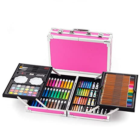 Vivo Technologies 145 Piece Deluxe Art Set Art Pencil Painting & Drawing Set Aluminium Art Case for Beginners Premium Christmas,Birthday, New Year Gift for Artists, Adults, Children, Kids
