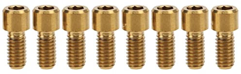 Rehomy Bike Pedal Bolts 8Pcs Titanium Alloy Anti Slip Bottom Bracket Bicycle Pedal Screws Pins Studs Cleats M4x8mm (Golden)