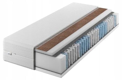 IZER Matratze 140x190 24 cm Taschenfederkern Härtegrad H3 H4 7 zonen Bett Matratzen 2 in 1 kokosfasern Rollmatratze Komfortschaum