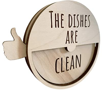 Genevieve Wooden Dishwasher Magnet,Dishwasher Clean Dirty Sign | Helpful Present for Mothers Fathers Friends Colleagues Grandparents Wives Husbands