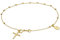 MIORE Bettelarmband Kreuz kugel Armband für Damen aus 9k 375 Gelbgold Hochglanz Kreuz, Mutter Maria Anhängers Ankerkette mit Federringverschluss 19 cm lang