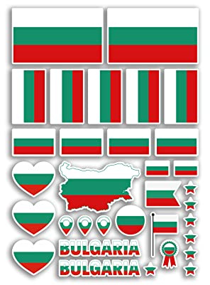 A4 Aufkleberbogen Bulgarien Flaggen Vinyl Aufkleber – Bulgarische Land Europa Welt Nationalflagge Urlaub Reisen Urlaub Auto Ästhetik #80062