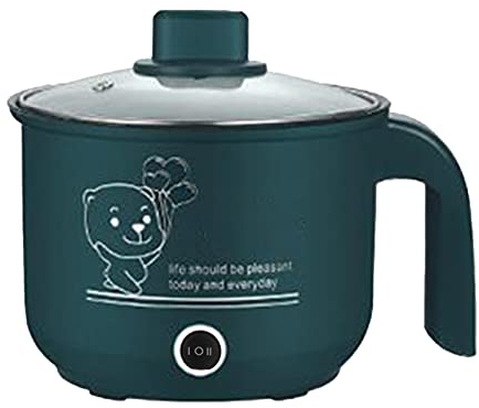 Milageto Pentola Elettrica, Padella Elettrica Antiaderente Multiuso Domestico Fornello per Tagliatelle, Fornello Ramen Elettrodomestici Da Cucina per Fry, VERDE