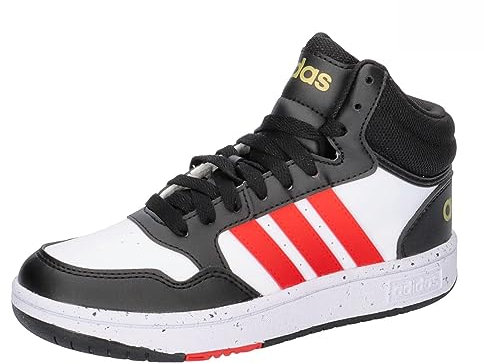 adidas Mixte Enfant Hoops Mid Shoes Chaussures, Cloud White Vivid Red Core Black, 38 2/3 EU