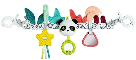 Fehn Kinderwagekette Panda Baby Mobile - Babymobile Kette mit süßen Figuren - Babyspielzeug zum flexiblen Aufhängen - Kinderwagen Spielzeug für Babys und Kleinkinder ab 0+ Monaten