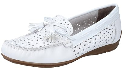 Rieker Damen Slipper 40254, Weiß, 42 EU