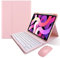 KMXDD iPad Air 13 inch M2 Keyboard Case Mouse, iPad Pro 12.9 inch 6th 5th 4th 3rd Generation Round Key Cute Removable Color Keyboard Cover (Pink)