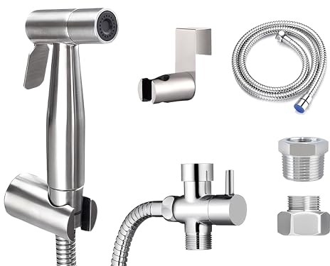 DUCHA HIGIENICA para WC | GRIFO BIDET PARA WC | DUCHA INODORO | GRIFO wc higienico | DUCHA BIDET | GRIFO BIDET para INODORO | Fabricado en acero inoxidable, incluye todo lo necesario para su montaje
