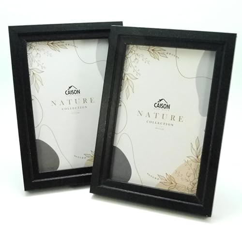 Ropo22 Cadres photo en bois et verre pour photos de 10 x 15 cm avec pied et attache murale. Cadre photo pour décoration de meubles ou accrocher au mur. Lot de 2 cadres photo (10 x 15 cm, noir)