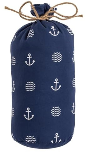 Door Stopper Blue Fabric Nautical Style Sand Bag Bumper Free Standing Floor