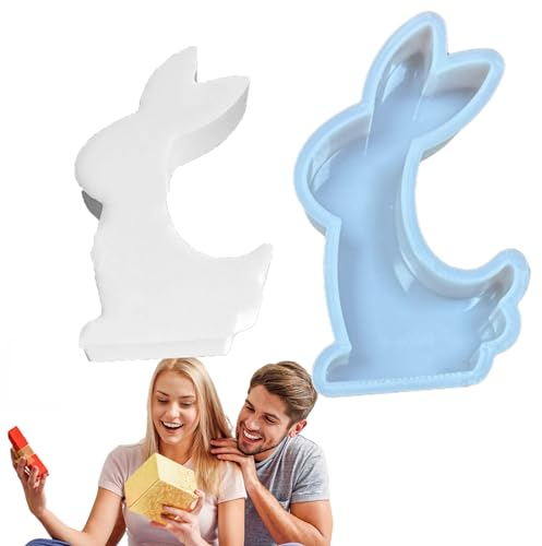 Maciun Hasen-Silikonform – Hasen-Schokoladenform | Osterhasen-Silikon-Gipsform, handgefertigte Duftkerzenformen, Gips, Beton, Harz, Heimdekoration