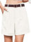 YGJIEGENG Womens Shorts with Pockets Lightweight Elasticated Summer Easy Care Ladies Travelling Pull on Comfy Lounge Shorts,Beige White,M