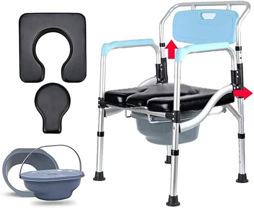KOHARA Toilettenstuhl für ältere Menschen, Stabiler, Rutschfester, freistehender Toilettenrahmen, Dusch-Toilettenstuhl für Schwangere Frauen, Toilettensitz mit doppelter Armlehne