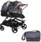 DUO SMART Poussette jumeaux ou enfants rapprochés largeur 79 cm Gris sans cosy