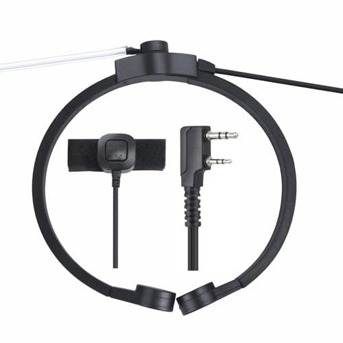 stdgove Throat Mic Headset Tactical Neck Bone Conduction Acoustic Earpiece for Baofeng Kenwood Walkie Talkies