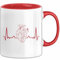 Kardiologe Geschenk Tasse Herzschlag Ekg Herz Kardiologie Kaffee-Becher (Rot)