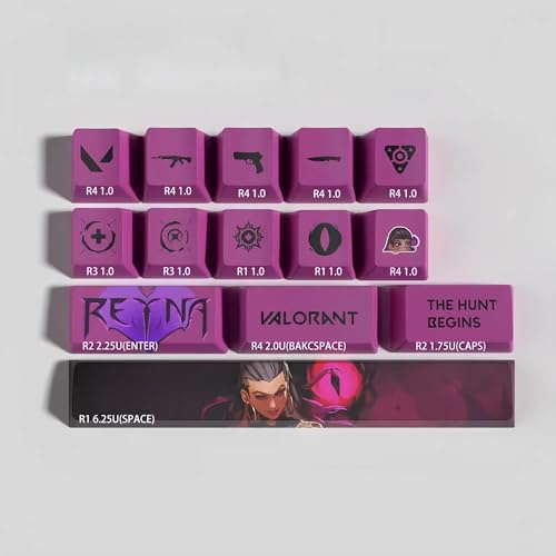 Stylish and personalized Valorant Theme Gaming Keycaps, Mechanical Keyboard Keycap Setwith(Keycaps Sold Only, 14 Keycaps).