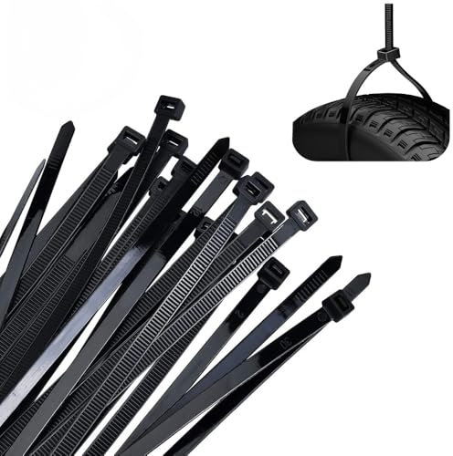 50Pcs Cable Ties Black, 450mm x 4.8mm, Heavy Duty Nylon Cable Ties with 22kg Tensile Strength, Multi-Purpose Zip Tie Wraps for Indoor Outdoor Home Office