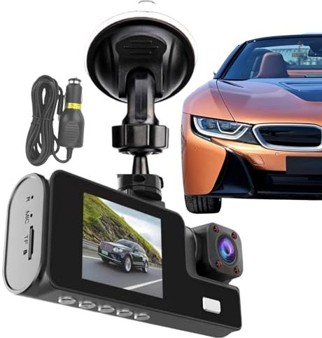 Caméra de tableau de bord – Dashcam à double objectif, double caméra HD1080p | Enregistreur de voiture haute résolution avec deux caméras, double caméra embarquée, enregistreur de conduite à double ca