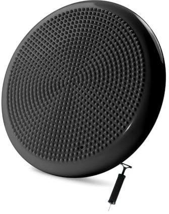 Tuokay, 33cm Durchmesser Ballsitzkissen, Aufblasbar Balance-Kissen, Luftkissen, Balance Pad, mit Luftpumpe, Gleichgewichtskissen für aufrechte Haltung Fitness Reha Balance Krafttraining (Schwarz)