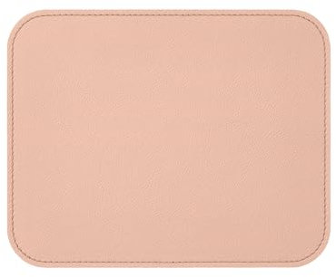 eglooh - Oceano - Tapis de Souris en Vrai Cuir Rose Poudré cm 25x20 - Tapis Souris pour Bureau avec Coutures Artisanales et Angles Ronds - Made in Italy