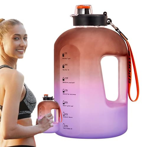 Bouteilles d'eau Time,Bouteille d'eau horaire - Bouteille d’eau encourageante - de l'apport quotidien et de l'hydratation de 2,2 L, bouteille d'eau de motivation, bouteille de sport dégradée avec sang