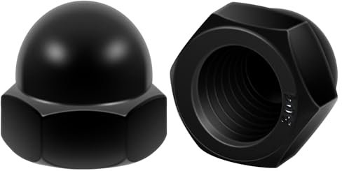 Dadi a ghianda a testa esagonale da 1/4-20, in acciaio inossidabile 304 18-8 con rivestimento nero, azionamento esagonale, finitura nera, 50 pezzi