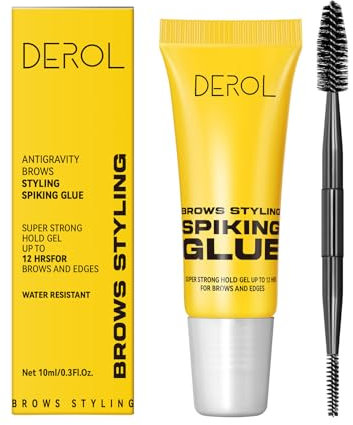 2PCS Eyebrows Styling Spiking Glue – Long-Lasting Glue for Brows & Edges 2 in 1 Eyebrow Gel, Strong Hold for Fluffy & Defined Brows, Eye Brow Setting Gel 10ml
