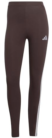 adidas Damen ESSENTIALS 3-STRIPES COTTON LEGGINGS, shadow brown/white, XL