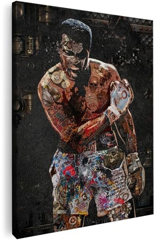 Artmazing | Boxer-Bild XXL für Wohnzimmer | Modernes buntes Wandbild