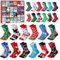 Socken-Adventskalender 2024, 24 Paar Weihnachtssocken, für Erwachsene, Herren, Damen, lustige Socken Countdown bis Weihnachten 2024, als Geschenk