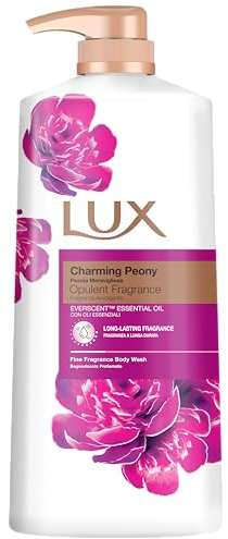 LUX Charming Peony Body Wash with Orange Oil - Men's & Women's Aromatic, Long-Lasting Fine Fragrance Shower Gel, Nourishing Body Cleanser, Aromatic Fragrance Bath Soap - Pack of 1, 1L