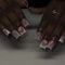 Press On Nails French Tip - Short Square False Nails - Cute Hello Kitty Stick On Nails With 3D Flower Design - Glossy Full Cover Artificial nails French Tip For Women nail Decoration