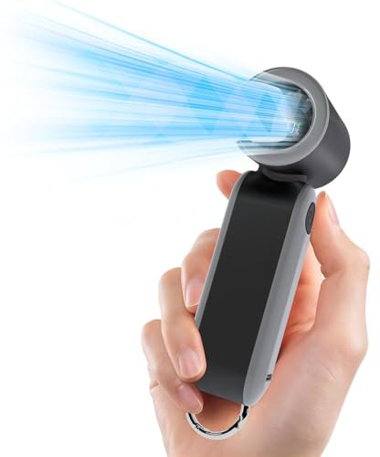 MERTTURM Ventilatore Portatile Ricaricabile, 3000mAh Mini Ventilatore a Mano USB con Display a LED e 5 Velocità, Piccolo Ventilatore Elettrico da Tavolo Turbo per Estate/Esterno/Viaggi/Casa/Ufficio