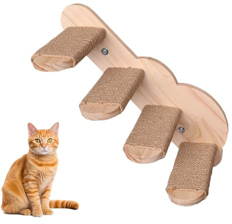Wand-Treppe für Katzen | hölzerne Katzentreppe mit Stufen - Elegante montierte Treppe für Wohnzimmer Haus Balkon Schlafzimmer