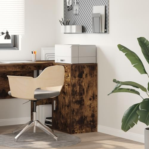 Qnhdfrt Rustikaler Buffetschrank Geräucherte Eiche Braun Rechteckig aus Holzwerkstoff mit Schublade für Esszimmer Wohnzimmer und Küche Möbel