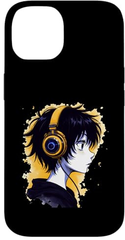 Anime Kawaii Cuffie Otaku Custodia per iPhone 14