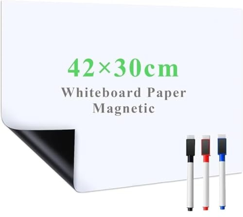 LYZZXI White Board Stick-On Wall: Quick Notes Always Close at Hand | Compact Self-Adhesive Whiteboard Paper - 30 × 42 cm Dry-Wipe Surface with Peel-Off Backing for Lists and Reminders