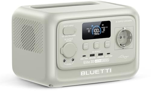 BLUETTI Elite 30 V2 Stazione di Energia Portatile (Grigio Sabbia Chiaro) | Batteria LiFePO4 288Wh, Uscita CA 600W(Picco 1500W), Ricarica in 70min, Ideale per Campeggio, Viaggi,Interruzioni di Corrente