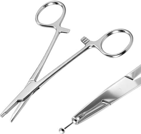 Edelstahl Piercing Zange Werkzeug, 3mm Piercing Zange, Piercing Kugel Aufdreher Piercingzange, Piercing Werkzeug Zum Öffnen Und Wechseln, Für Ohr Lippen、Nasen und Augenbrauenpiercings