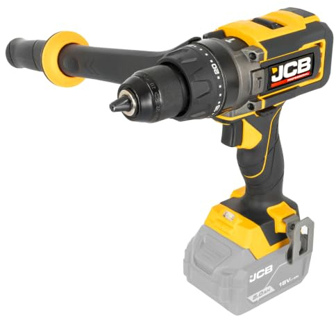 JCB Professional Schlagbohrschrauber 18V Komplettausstattung | 160 Nm | 25+3 Drehmomentstufen | Bürstenlos | LED | Seitengriff | Body Only JCB-18PCD-160