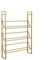 Schuhschrank, schmal, 4 Etagen, platzsparend, goldfarben, Metall, Schuh-Organizer für Eingangsbereich, Flur, Wohnzimmer, glattes Segeln