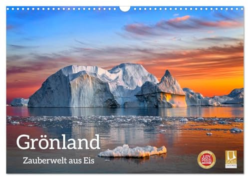 Grönland - Zauberwelt aus Eis (Wandkalender 2026 DIN A3 quer), CALVENDO Monatskalender: Wunderschönes Licht und Eisberge rund um Ilulissat in Grönland. (CALVENDO Natur)
