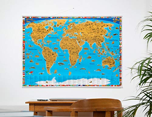 Erlebniskarte „Rubbelposter Welt“ mit Metall-Beleistung