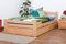 Jugendbett Easy Premium Line K4 inkl. 2 Schubladen und 1 Abdeckblende, 120 x 200 cm Buche Vollholz massiv Natur