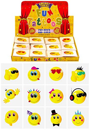 Henbrandt 36 Smiley Kinder Abwaschbare Tattoos - Großartig für Party Artikel