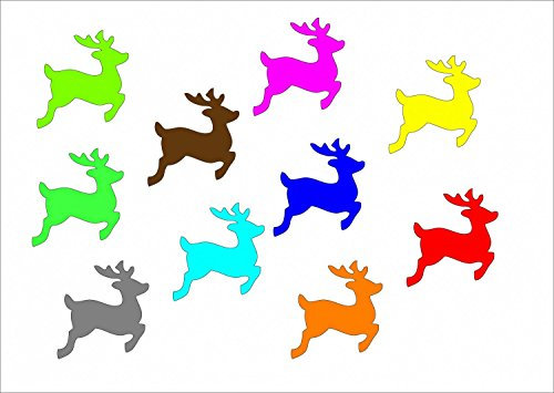 Miniblings 10x Bügelbilder Aufnäher 28mm GLATT Hirsch REH Rehe Patch Bügelbild I Kinder Bügelflicken Patches zum Aufbügeln - Flexfolie - Applikation Nähen, Farbe:weiß