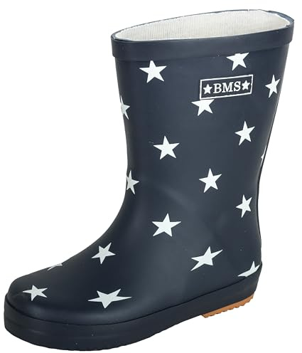 BMS Gummistiefel für Kinder aus Naturkautschuk - blau mit Sternen - 27