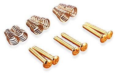 6 x Gold Single Coil Pickup Screws for Wilkinson Vintage Stratocaster, Telecaster, Guitars (Set of 6, Gold)
